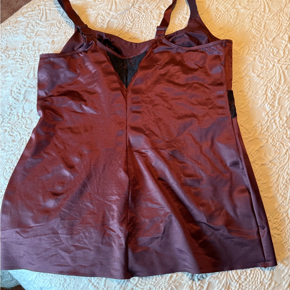 Ruby Ribbon Burgundy Satin Shapewear